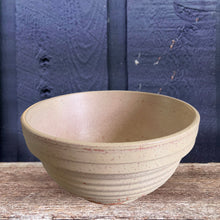 Load image into Gallery viewer, Vintage beige beehive ribbed redware mixing bowl in creamy beige with red speckles. Marked Germany. Perfect for everyday use or add this piece to your kitchen decor.

In vintage condition showing wear to the glaze no chips/cracks/repairs. Marked Germany.


Measures 6 5/8 x 3 1/4 inches

