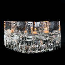 Load image into Gallery viewer, Stunning hand crafted BelMondo glass trivet with a tree-like root structure design. Intended to be used as a trivet or warmer in conjunction with a tealight to keep a pot warm. May be used to keep beverages or foods warm. Crafted by Glasdesign George Schütte, West Germany, circa 1980s. An impressive piece of textured glass that refracts light like magic!  In excellent condition, free from chips/wear.  Measures 2 1/2 x 6 inches
