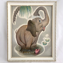 Load image into Gallery viewer, Vintage 1950s Bimby the Elephant Calendar Print – Framed Lithograph | Mid-Century Wall Art
