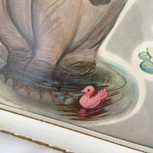 Load image into Gallery viewer, Vintage 1950s Bimby the Elephant Calendar Print – Framed Lithograph | Mid-Century Wall Art
