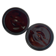 Load image into Gallery viewer, Jacks Daughter of All Trades Vintage Antique Retro Mid-Century Modern Modernist Kitsch Store Shop Reseller Etsy Shopify Toronto Canada Free Porch Pick Up Local Delivery Worldwide Shipping Judy Weinberg Unique Housewarming Hostess Sustainable Gift Home Decor Collectible Collector Gift Farmhouse Cottage Core Shabby Chic Fostoria Glass Scroll Swirl Black Amethyst Single Lite Candle Holders Depression Glass Halloween Decor Spooky

