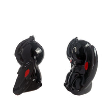 Load image into Gallery viewer, Adorable pair of hand painted black lucky elephant salt and pepper shakers. Crafted by Shafford, Japan, 1950s. A sweet kitschy shaker set for your Shafford or shaker collection!

In excellent vintage condition, no chips, with corks.

Measures 3 x 1 1/2 x 3 inches
