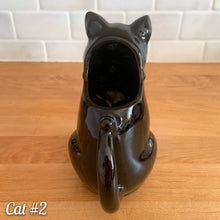 Load image into Gallery viewer, Vintage Kitschy Black Redware Cat Creamer, Shafford, Japan
