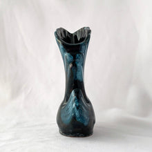 Load image into Gallery viewer, Vintage blue drip glaze redware pottery figural swan vase. Produced by Blue Mountain Pottery, Canada, circa 1970.  In excellent condition, free from chips/cracks/repairs.  Measures 5 x 2 x 5 3/4
