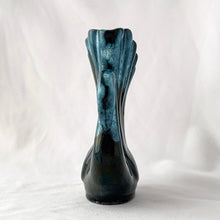 Load image into Gallery viewer, Vintage blue drip glaze redware pottery figural swan vase. Produced by Blue Mountain Pottery, Canada, circa 1970.  In excellent condition, free from chips/cracks/repairs.  Measures 5 x 2 x 5 3/4
