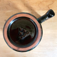 Load image into Gallery viewer, Bottom view of the mug showing Blue Mountain Pottery Three Trees maker's mark
