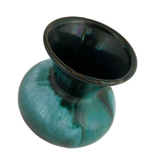 Load image into Gallery viewer, Close-up of signature green drip glaze on Blue Mountain Pottery vase showing unique artisan finish
