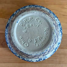 Load image into Gallery viewer, Jacks Daughter of All Trades Vintage Antique Mid-Century Kitsch Store Shop Reseller Etsy Shopify Toronto Canada Free Porch Pick Up Local Delivery Worldwide Shipping Judy Weinberg Unique Housewarming Gift Sustainable Gift Wedding Gift Home Decor Collectible Collector Gift Farmhouse Cottagecore Cottage Lodge Shabby Chic Industrial utilitarian blue spongeware ceramic stoneware 6 inch bowl or planter Robinson Ransbottom Pottery Co RRPCo 1990s kitchen garden
