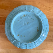 Load image into Gallery viewer, Jacks Daughter of All Trades Vintage Antique Mid-Century Kitsch Store Shop Reseller Etsy Shopify Toronto Canada Free Porch Pick Up Local Delivery Worldwide Shipping Judy Weinberg Unique Housewarming Gift Sustainable Gift Wedding Gift Home Decor Collectible Collector Gift Farmhouse Cottagecore Cottage Lodge Shabby Chic Industrial Art Deco blue waves ceramic mixing serving bowl 308 Robinson Ransbottom Pottery Co 1960s art pottery
