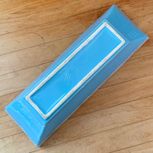 Load image into Gallery viewer, Jacks Daughter of All Trades Vintage Antique Mid-Century Store Shop Reseller Etsy Shopify Toronto Canada Free Porch Pick Up Local Delivery Worldwide Shipping Judy Weinberg Unique Housewarming Gift Sustainable Gift Home Decor Collectible Collector Gift Farmhouse Cottagecore Cottage Lodge Shabby Chic Industrial blue white drip glazed planter scalloped edge shape 74 Hull Pottery 1960s indoor garden art pottery
