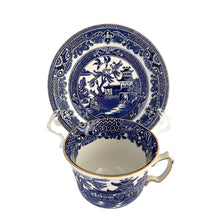 Load image into Gallery viewer, In excellent condition, free from chips/cracks. One cup has crazing and the others look like new.  Teacup measures 3 5/8 x 2 1/2 inches  Saucer measures 5 7/8 inches 
