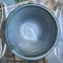 Load image into Gallery viewer, Vintage blue drip glaze ceramic jardiniere planter featuring ribbed body with chevron band at the rim. Crafted by Robinson Ransbottom Pottery Co., 1960s. A beautiful piece to add to your art pottery collection!

In excellent vintage condition, no chips/cracks/repairs. Manufacturer&#39;s glaze pops. Maker&#39;s marks.

Measures 5 7/8 x 4 7/8 inches
