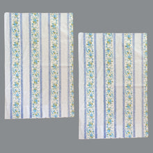 Load image into Gallery viewer, Pair of vintage Vendome pillowcases in the blue colourway. This pattern features bands of blue roses alternating with blue polka dots separated by a decorative blue band on a white, no iron muslin, 50% cotton / 50% polyester. Cannon Royal Family, USA, 1975/76. A beautiful way to add vintage charm to your bedroom decor!

In excellent condition, no stains/tears and the colours are vibrant and appears barely used.

31 x 20 1/2 inches
