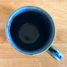 Load image into Gallery viewer, Vintage Studio Pottery Blue and Green Drip Glaze Ceramic Mug, Signed PBH
