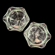 Load image into Gallery viewer, Pair of vintage clear tulip shaped footed glass ice cream or sherbet dishes featuring Borden Dairy Elsie the Cow. Crafted by Anchor Hocking, USA, circa 1970s. A great piece of nostalgia to add to your Borden collection!

In excellent condition, no chips or wear.

Measures 3 5/8 x 4 1/8 inches
