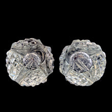 Load image into Gallery viewer, Jacks Daughter of All Trades Vintage Store Shop Etsy Shopify Toronto Canada Free Porch Pick Up Local Delivery Worldwide Shipping Judy Weinberg Unique Hostess Sustainable Gift Home Decor Collector Collectible Tableware Day Farmhouse Cottage Core Cottagecore Grannycore Shabby Chic Kitchen Elegant Crystal Glass Tower Salt and Pepper Shakers Sterling Silver Mother-of-Pearl Lids
