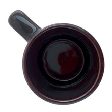 Load image into Gallery viewer, Vintage Daisy and Dots old fashioned stoneware beer stein or mug featuring a deep brown glaze decorated with a Pennsylvania Dutch pattern of daisy, dots, on bands with scalloped design and smooth rim. A lovely&nbsp;early American farmhouse themed mug, perfect for enjoying your favourite beer or beverage.

In excellent condition, no chips/cracks/repairs.

Measures 4 1/2 x 3 3/4 x 5 1/8 inches (incl. handle)

Capacity 16 ounces
