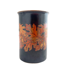 Load image into Gallery viewer, Vintage brown ceramic mug featuring oak leaves and acorns in ochre and honey, with ochreinterior. Design by Stanley Papel. Crafted by Otagiri, Japan, 1970s. A lovely mug to add to your collection.

In excellent condition, no chips or cracks.

Measures 5 x 3 1/2 x 5 inches

Capacity 12 ounces
