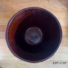 Load image into Gallery viewer, Vintage Art Deco Brown Drip Glaze Flower Stoneware Pottery Jardiniere Planters No. 1420, Robinson Ransbottom, USA
