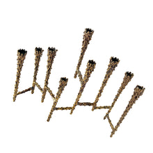 Load image into Gallery viewer, Celebrate the Jewish Festival of Lights with this vintage mid-century era hand forged nine candle bronze Hanukkah / Chanukah menorah. This stunning piece of brutalist Judaica was crafted by American furniture maker, sculptor and designer, Paul Evans circa 1950s. Described by design historian, Dr. Daniella Ohad, as a radical metalsmith, Mr. Evan&#39;s work is highly sought after by collectors around the world. In excellent condition with patina. Measures 9 1/8 x 2 1/2 x 8 1/4 inches
