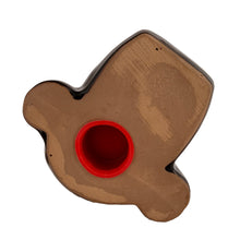 Load image into Gallery viewer, Bottom of Canuck Pottery teddy bear bank showing Canadian maker's mark and excellent condition
