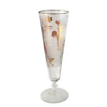 Load image into Gallery viewer, Side profile of Libbey Caribbean Cruise pilsner glass showing full height and frosted grid background

