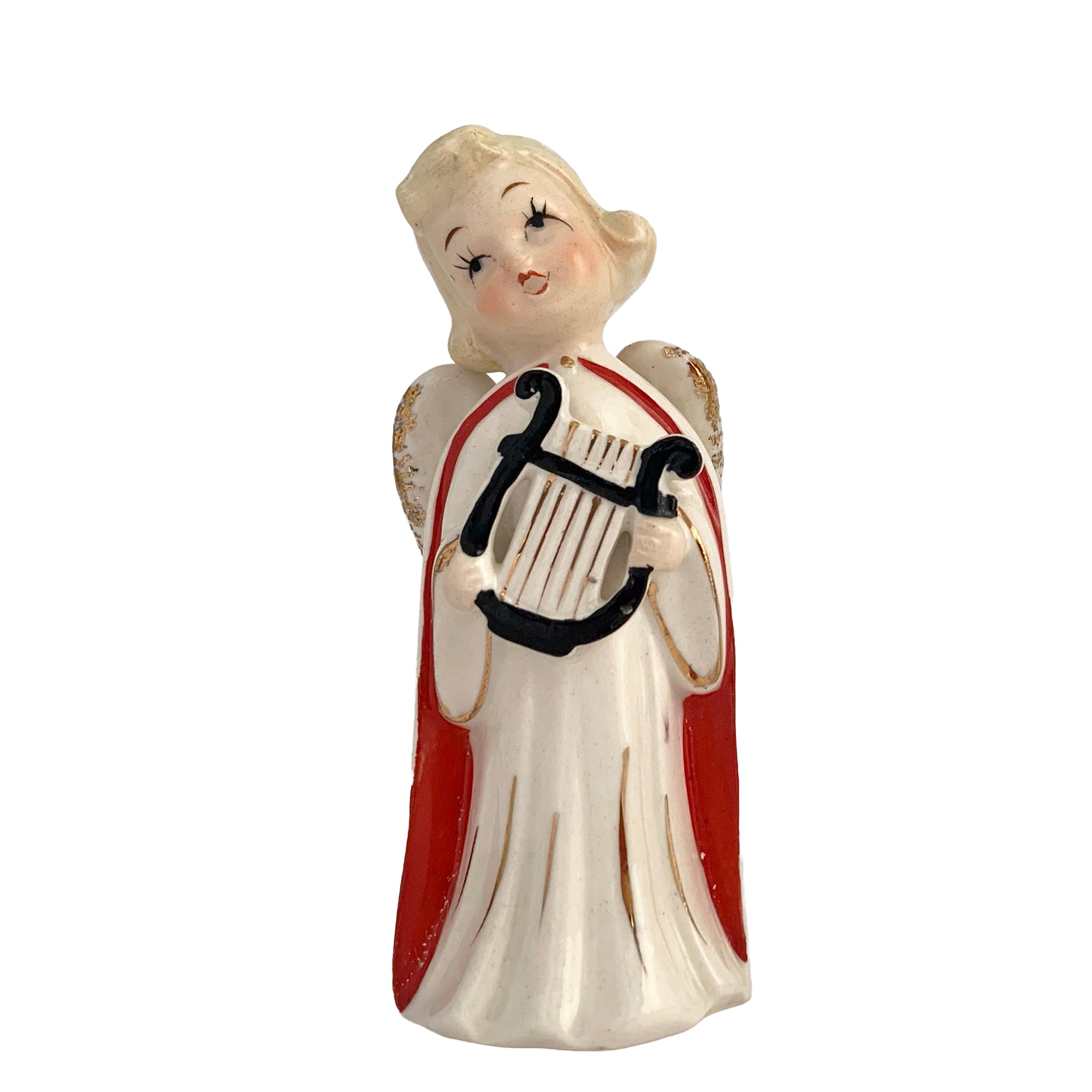 Vintage Mid-Century Christmas Choir Boy and Lyre Girl Angels