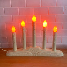 Load image into Gallery viewer, Vintage Christmas indoor 5 light Candolier. Crafted by NOMA, Taiwan, 1960s. Add some colour and sparkle to your Christmas holiday decor!

In great vintage condition, in working order.
