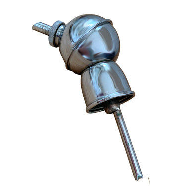Vintage mid-century era chrome ball 1 ounce measured liquor bottle pourer. Designed to fit a standard bottle. The perfect addition to your atomic barware!

In good condition.

Measures 6 inches