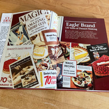 Load image into Gallery viewer, Borden is known for its fabulous dairy products. This hardcover cookbook focuses on recipes using Eagle Brand Sweetened Condensed Milk. Its 216 pages are filled with amazing  recipes along with many colour photographs. Published for Borden Inc., by Publications International USA, 1989.   In great vintage condition with normal age-related yellowing.   
