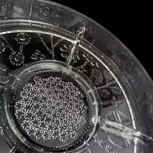 Load image into Gallery viewer, Vintage clear crystal glass divided relish dish and snack platter, featuring a raised floral design in the style of Oiva Toikka's Flora pattern. Crafted by Italglass, Italy, 1960s. The lovely serving tray catches the light from every angle, adding classic charm to both everyday entertaining and special occasions. Makes a thoughful hostness or housewarming gift.

In excellent condition, no chips.

Measures 13 1/2 x 2 inches
