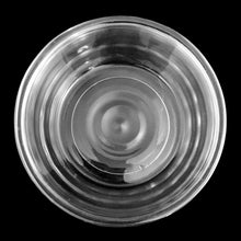Load image into Gallery viewer, Rim detail of bottom of vintage clear glass Jeannette Glass deer fawn powder jar showing mould seam and glass clarity
