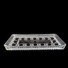 Load image into Gallery viewer, Federal Glass Windsor tray, straight-on top-down view — full rectangular form showing repeating raised dot and woven cane texture across entire base

