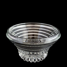 Load image into Gallery viewer, Anchor Hocking Manhattan glass relish insert angled view highlighting rayed bottom and rim detail
