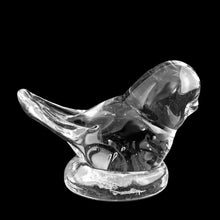 Load image into Gallery viewer, Opposite side profile of Ron Ray clear art glass Bird of Happiness figurine, Phoenix Studios USA, 1990s vintage glass art
