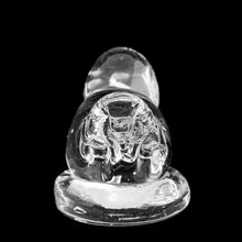 Load image into Gallery viewer, Detail of wing and tail on vintage Ron Ray clear glass Bird of Happiness figurine, Phoenix Studios USA, 1990s
