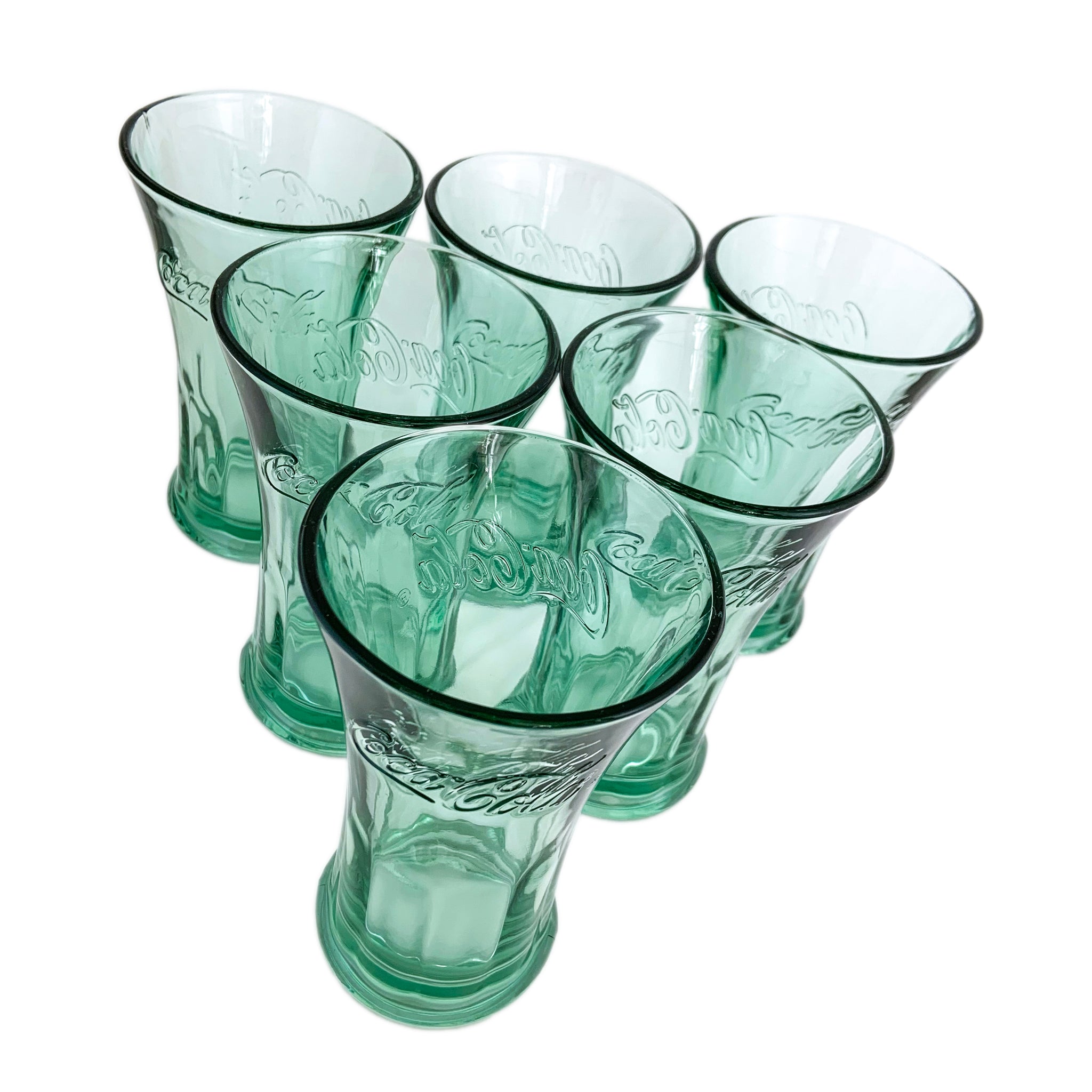 Six Vintage Coca-Cola Aqua Glass 16 Oz Flat Tumbler, Libbey Glass, USA –  Jack's Daughter of All Trades