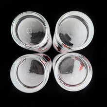 Load image into Gallery viewer, Vintage Coca-Cola Tom Collins cocktail glasses, featuring an illustrated Coke bottle with two red striped straws on a frosted band. Set of 4, Anchor Hocking, USA. Makes a great gift for the Coke collector in your life!  In excellent condition, free from chips/wear.  Measures 2 1/2 x 6 3/4 inches
