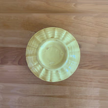 Load image into Gallery viewer, Vintage set of five ceramic nested mixing bowls with an exterior pattern of horizontal waves. Crafted by Robinson Ransbottom Pottery Co., USA, 1960s. A beautiful set to add to your kitchen&#39;s art pottery collection!

Measurements and Condition

No chips/cracks/repairs, wear commensurate with age, manufacturer&#39;s glaze pops and maker&#39;s marks.

Yellow, 5 1/8 x 2 5/8 inches

