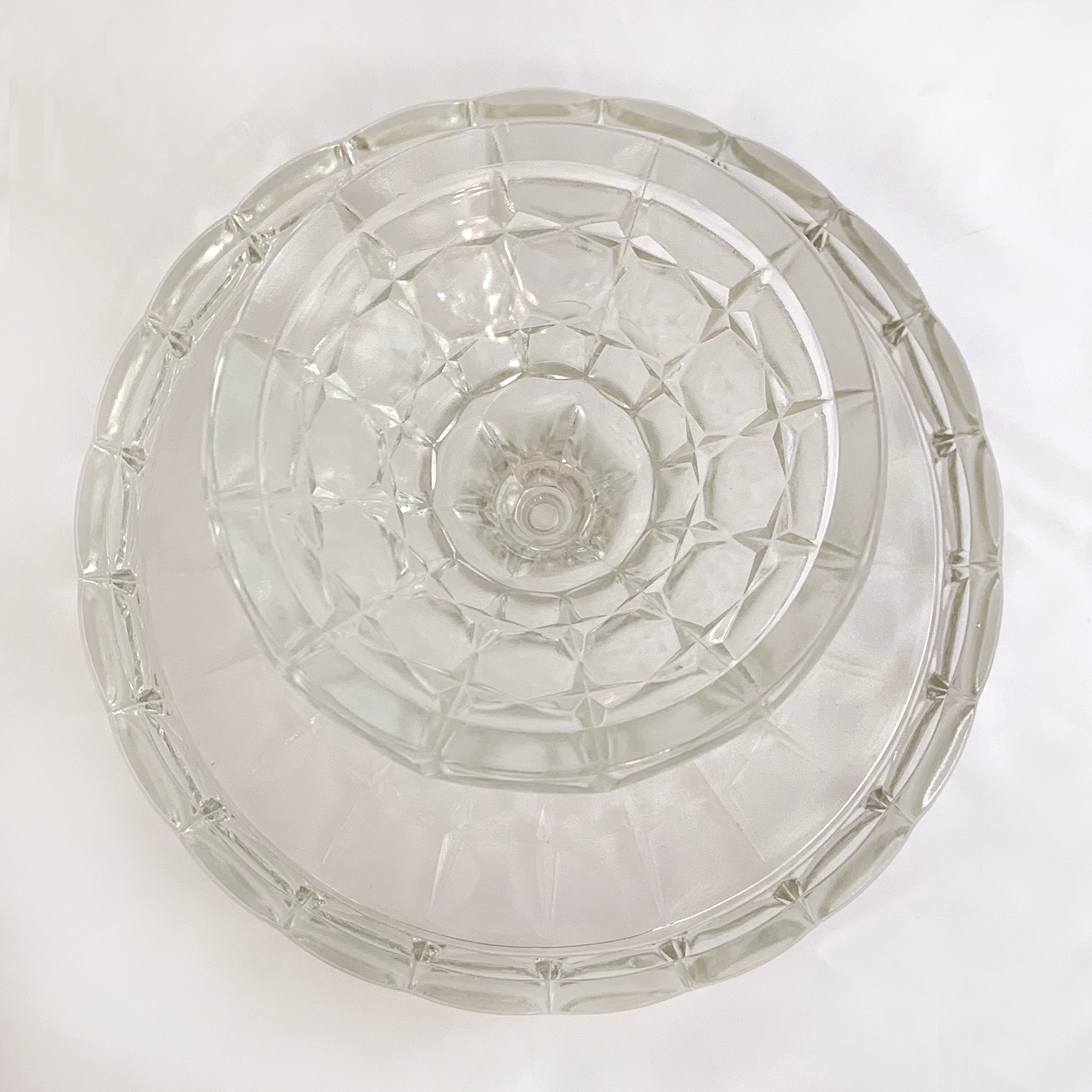 Vintage Constellation Clear Glass Pedestal Cake Stand Indiana Glass US Jack s Daughter of All Trades