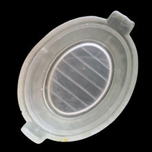 Load image into Gallery viewer, Vintage clear satin glass Cow-on-Nest dish. Crafted in Taiwan and sold by A. A. Importing of St. Louis, USA, 1970s. Use this charming dish for butter, candies, trinkets or office supplies....so versatile!

In vintage condition, no chips. Unmarked.

Measures 5 3/8 x 4 x 4 3/8 inches
