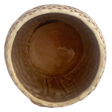 Load image into Gallery viewer, Overhead view of ESD Lefton ceramic cookie jar showing interior staining and crazing
