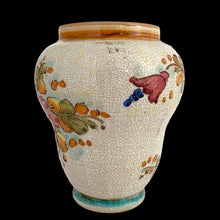 Load image into Gallery viewer, Opposite side view detail of crackle glaze pattern and hand-painted brushstrokes on authentic Deruta pottery
