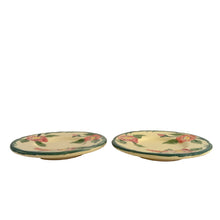 Load image into Gallery viewer, Pair of vintage hand painted Desert Rose ceramic butter pats, Crafted by Franciscan, USA, 1960s. Use as intended or as jewelry pin dishes.

In excellent condition, no chips, cracks or repairs.

Measures 3 1/4 inches
