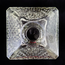 Load image into Gallery viewer, Vintage mid-century amber square diamond point glass decanter with stopper. Made in Japan.  Measures 3 3/8 x 3 3/8 x 4 1/2 inches  16 ounces
