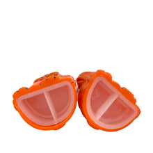 Load image into Gallery viewer, Vintage plastic rusty-orange Basset hound dog salt and pepper shaker with yellow and red dog house tray, plastic stoppers. JSNY, Hong Hong 1970s. Add these adorable shakers to your collection!

In excellent vintage condition. Maker&#39;s mark on dogs and tray bottom .

Dog measures 1 3/4 x 1 1/2 x 3 inches, tray measures 4 5/8 x 2 x 3 3/8 inches
