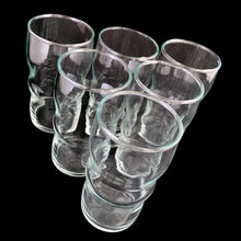 Load image into Gallery viewer, Set of 6 vintage 1970s Dominion Glass wavy juice glasses with distinctive undulating profile
