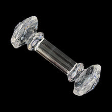 Load image into Gallery viewer, Transform your table with these 24% lead crystal dumbbell-shaped knife rests. Crafted by Godinger, Slovakia. Adds a touch of sophistication, making them both practical and an elegant addition to any table setting. In excellent used condition, free from chips. Measures 3 3/4 x 1 1/2 inches
