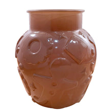 Load image into Gallery viewer, Vintage Chocolate Brown Embossed Glass Cookie Jar, Hazel-Atlas Glass, USA
