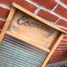 Load image into Gallery viewer, This Economy Glass washboard with textured glass washing surface. Crafted by Canadian Woodenware in Canada for over 100 years. Perfectly suited to enhance your home decor with the charm of this utilitarian vintage laundry essentials. Complements shabby chic, farmhouse and industrial decor!   Measures 12 x 23 3/4 inches   
